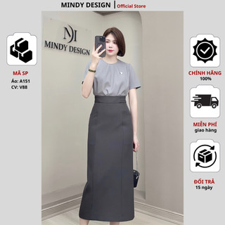 V88 - Chân váy bút chì cạp cao tôn dáng thiết kế cao cấp MindyDesign