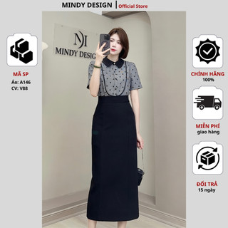 V88 - Chân váy bút chì cạp cao tôn dáng thiết kế cao cấp MindyDesign