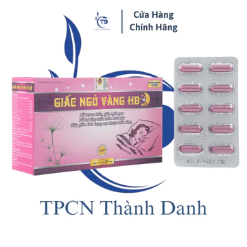 Viên Uống GIẤC NGỦ VÀNG HD Hỗ Trợ Giấc Ngủ, Hỗ Trợ Tuần Hoàn Máu Não, Giúp Giấc Ngủ Ngon Hơn - Hộp 30 Viên