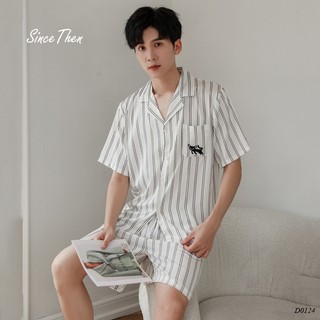 Pyjama đôi nam nữ lụa ngắn mịn mát, đồ ngủ đôi nam nữ mặc nhà (kèm ảnh cận vải) - Since Then