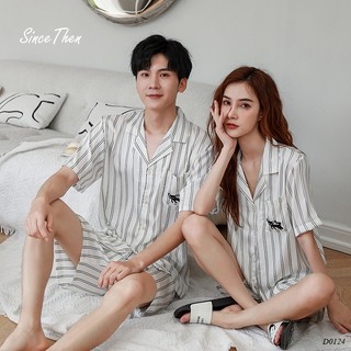 Pyjama đôi nam nữ lụa ngắn mịn mát, đồ ngủ đôi nam nữ mặc nhà (kèm ảnh cận vải) - Since Then