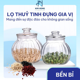 Hũ Thủy Tinh Hình Trái Bí 1900ML – Đựng Gia Vị, Bánh Kẹo, Ngũ Cốc (No.1188)