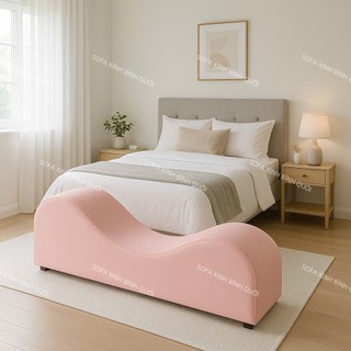 Ghế Tình Yêu Khách Sạn Dáng Cong Nghệ Thuật, Bọc Da Simili, Đính Đinh Đồng, Nhiều Màu, Giá Rẻ, Giao Toàn Quốc