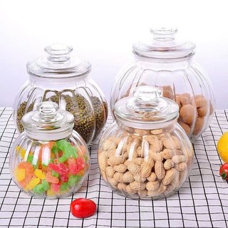 Hũ Thủy Tinh Hình Trái Bí 1900ML – Đựng Gia Vị, Bánh Kẹo, Ngũ Cốc (No.1188)
