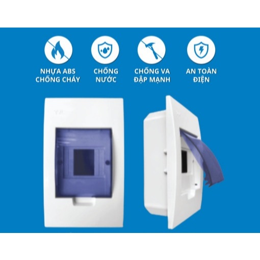 Tủ điện MCB nhựa chịu nhiệt TPE (Tiến Phát) 4 đường và 6 đường lắp nổi ...