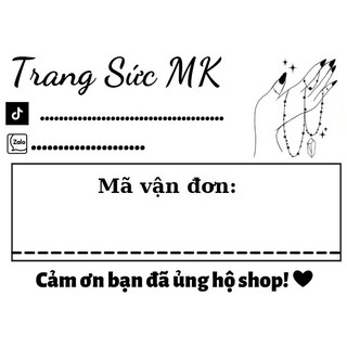 Set 100 tem ghi mã vận đơn có tên shop, nhãn có sẵn keo dán kích thước 7x5cm