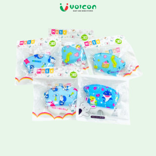 Set 10 Khẩu Trang 3D Họa Tiết Hoạt Hình Cho Bé