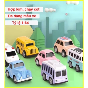 Đồ chơi mô hình xe ô tô kim loại mini chạy cót, tỷ lệ 1:64 an toàn cho bé có thể trang trí, nhiều mẫu mã đa dạng