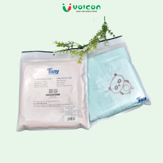 Khăn tắm Bamboo sợi tre 3 lớp thông thoáng gấu in rơi & màu trơn Fany cho bé