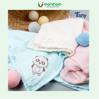 Khăn tắm Bamboo sợi tre 3 lớp thông thoáng gấu in rơi & màu trơn Fany cho bé