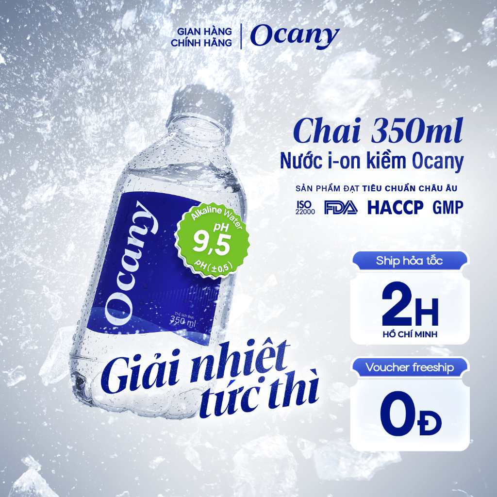 Ảnh Nước uống ion kiềm Ocany chai 350ml 1