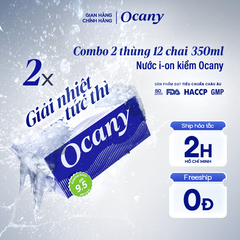 Ảnh Combo 2 thùng 24 chai nước ion kiềm Ocany chai 350ml 1