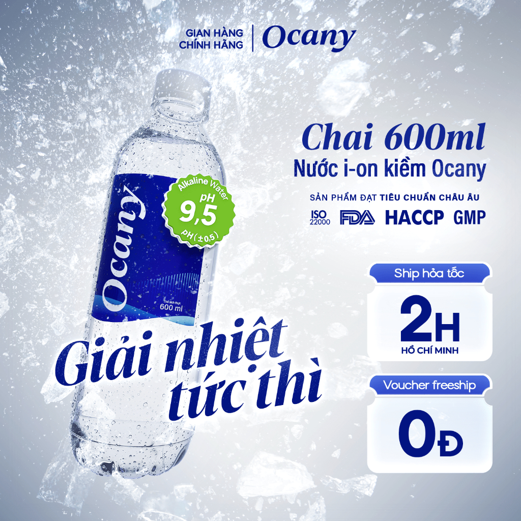 Ảnh Nước uống ion kiềm Ocany chai 600ml 1