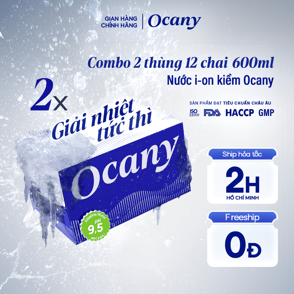 Ảnh Combo 2 thùng 24 chai nước ion kiềm Ocany chai 600ml 1