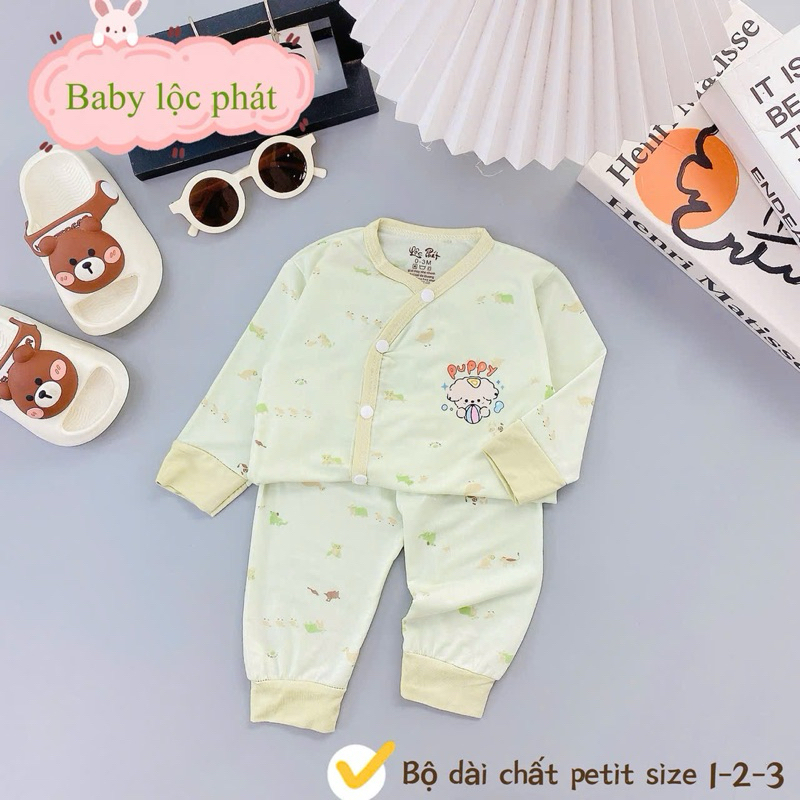 (LPDT 20) Bộ quần áo sơ sinh thun lạnh PETIT dài tay cho bé mềm mịn thoải mái 0 - 9kg