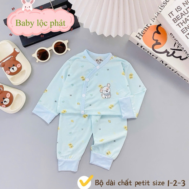 (LPDT 20) Bộ quần áo sơ sinh thun lạnh PETIT dài tay cho bé mềm mịn thoải mái 0 - 9kg
