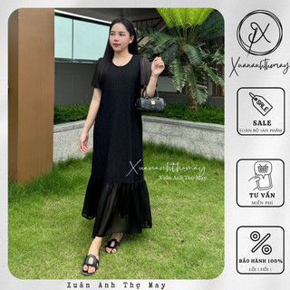 Váy đuôi cá phối tay vải voan kính - Xuananhthomay
