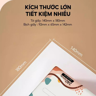 Giấy ăn rút Top Gia Giấy Ăn Gói Đa Sắc Cao Cấp 240 Tờ 4 lớp Dập Vân 4D Mềm Mịn - BV125