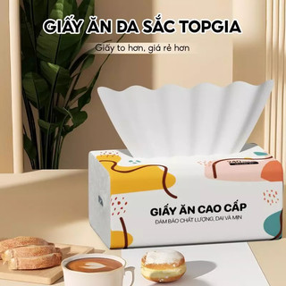Giấy ăn rút Top Gia Giấy Ăn Gói Đa Sắc Cao Cấp 240 Tờ 4 lớp Dập Vân 4D Mềm Mịn - BV125