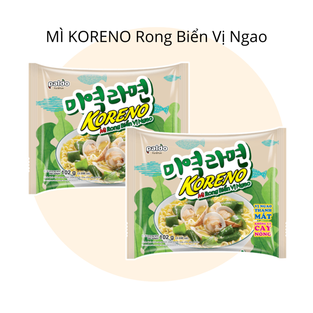 THÙNG 24 GÓI MÌ KORENO RONG BIỂN VỊ NGAO GÓI 102G | Shopee Việt Nam