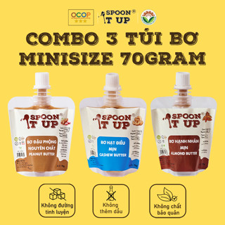 Combo 3 Túi Bơ Nguyên Chất Spoon It Up – Không Đường, Không Dầu – Tiện Lợi Mang Theo Eat Clean & Gym