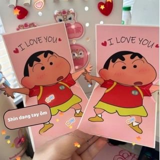 Thiệp Chúc Mừng 3D Shin Chan Có Âm Thanh I Love You Thiệp Tỏ Tình Sáng Tạo Life Plus - TGA03