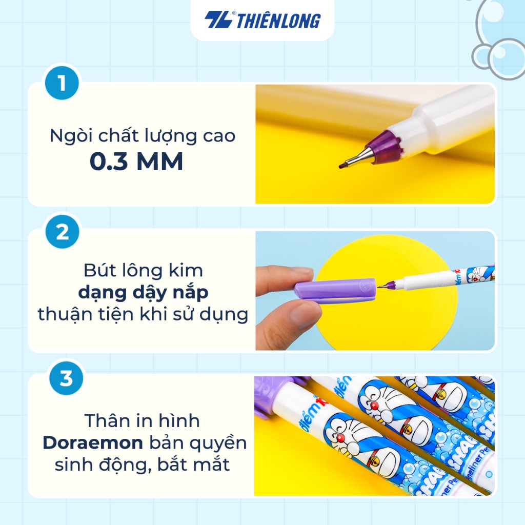 Product image Hộp 10 Cây Bút Lông Kim Điểm 10 Doraemon FL-08/DO Ngòi 0.3mm 3