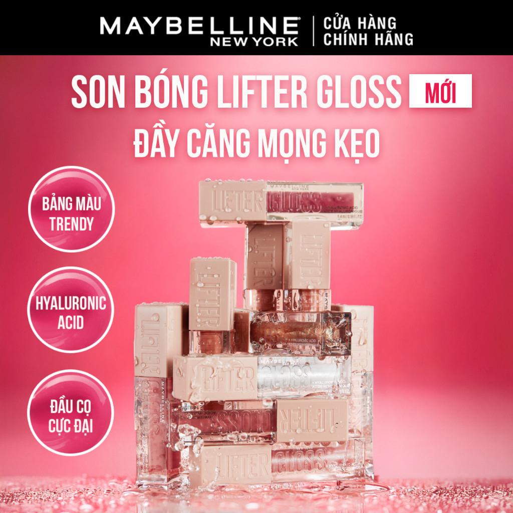 Son Bóng Lifter Gloss cho Đôi Môi Đầy Căng Mọng Kẹo cùng Hyaluronic Acid Maybelline New York 5.4ML