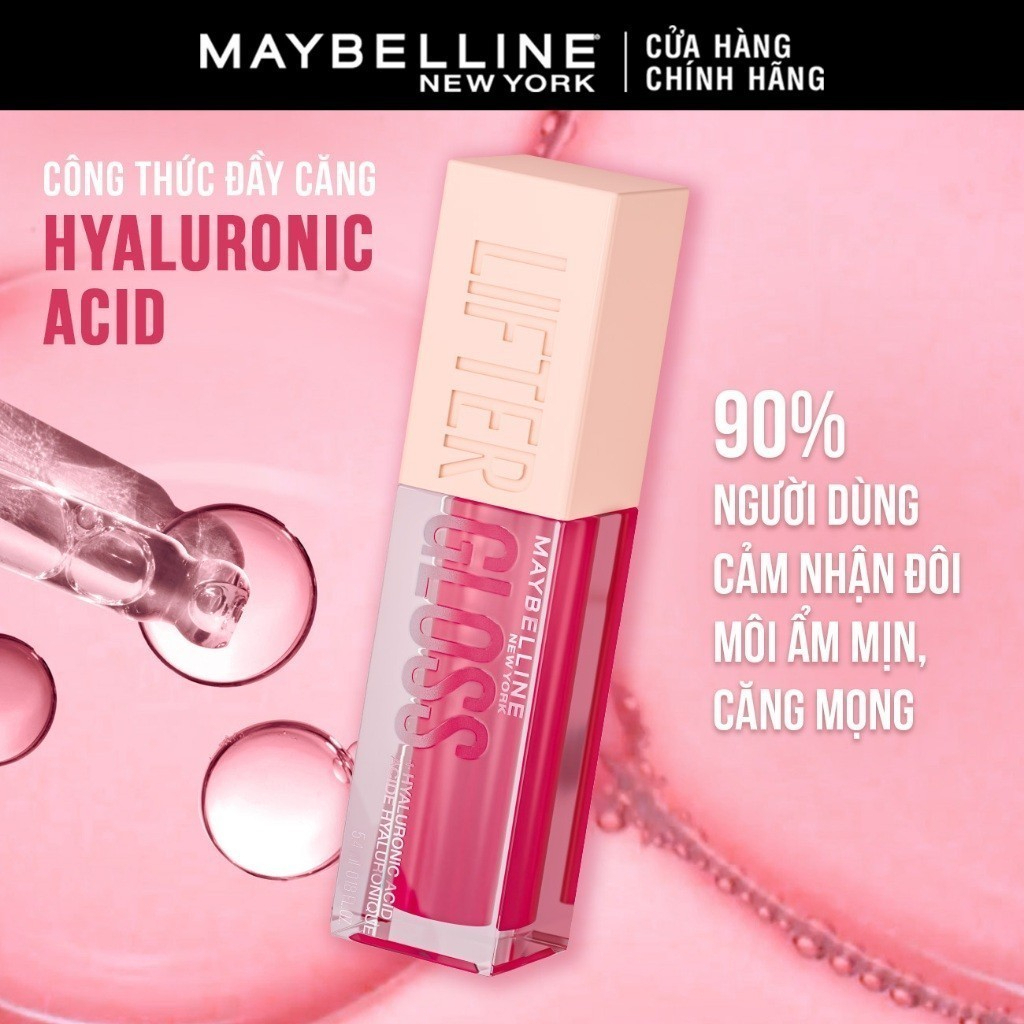 Son Bóng Lifter Gloss cho Đôi Môi Đầy Căng Mọng Kẹo cùng Hyaluronic Acid Maybelline New York 5.4ML