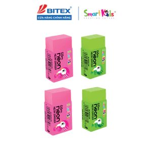 Gôm smartkids màu Neon (1 cái) Dành cho học sinh, sinh viên. Dễ dàng tẩy sạch chì. An toàn, không độc hại
