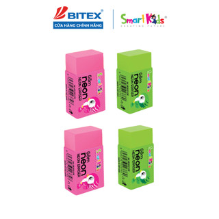 Gôm smartkids màu Neon (1 cái) Dành cho học sinh, sinh viên. Dễ dàng tẩy sạch chì. An toàn, không độc hại