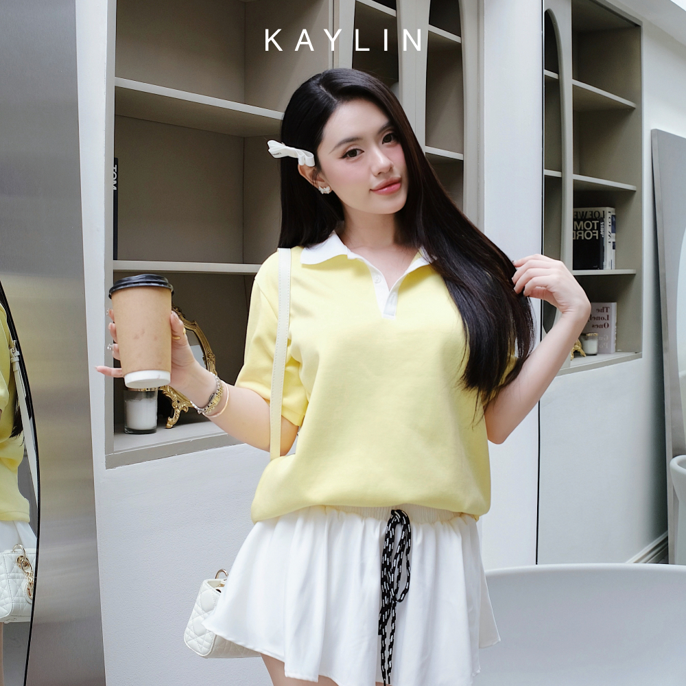 Ảnh Áo thun POLO KAYLIN form Basic chất vải thun cotton co giản phong cách trẻ trung BST Hè 2025 - N2482 2