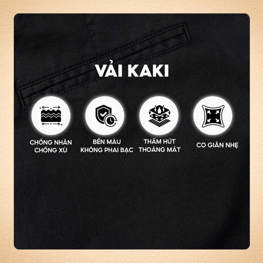 Quần kaki dài Basic Slimfit V2 kết hợp Sizetab co giãn, trẻ trung, thanh lịch - FEAER