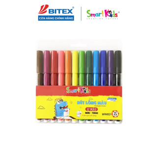 Bút Lông Màu Smartkids WM03 12 màu tô Dành cho bé từ 4 tuổi - 10 tuổi Màu sắc tươi sáng, cường độ màu cao, bền màu
