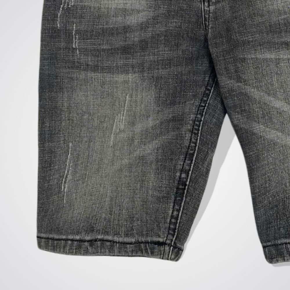 Quần Short Jean Nam Xám Co Giãn, Vải Denim Cotton Cao Cấp, Form Đẹp Dễ Phối Đồ