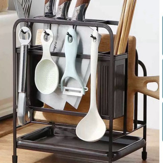 Kệ Cắm Dao Thớt Inox Kèm Ống Đũa, Kệ Để Đồ Nhà Bếp Inox Sơn Tĩnh Điện Không Gỉ 2163, cao cấp