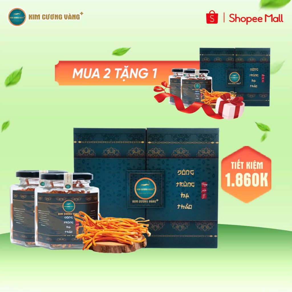 Ảnh Combo Đông Trùng Hạ Thảo Thượng Phẩm Kim Cương Vàng Hỗ Trợ Đề Kháng Chống Suy Nhược Chính Hãng 2 Lọ x 15gram 2