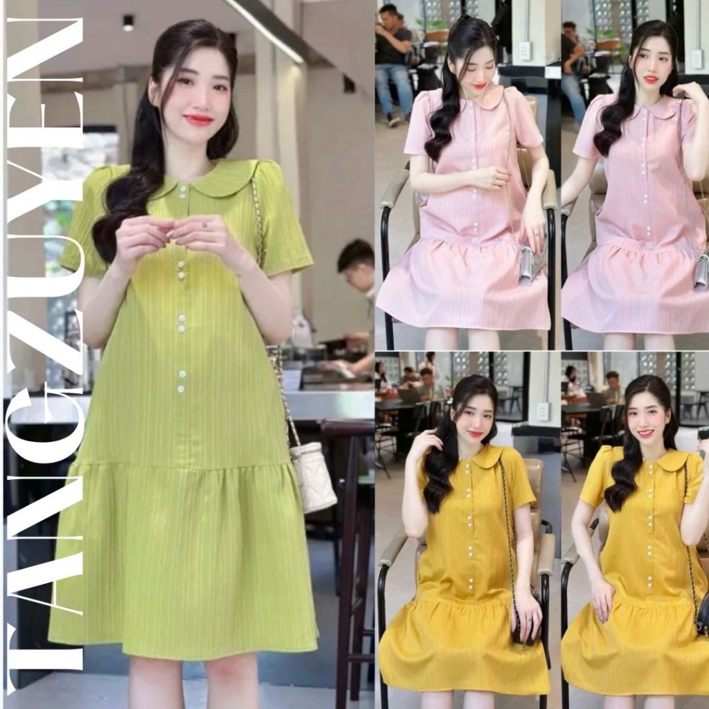 (Nhiều mẫu) Váy đuôi cá cộc tay dáng rộng suông Đầm bầu nữ bigsize oversize babydoll cute dễ thương to T619G