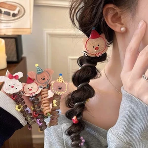 cột tóc dây diện họa tiết cho bạn gái,dây cột tóc lò xo