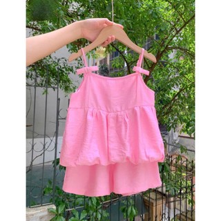 [B&G] Sét bộ 2 dây hồng mùa hè mát mẻ cho bé gái từ 12-45kg(2-12 tuổi)