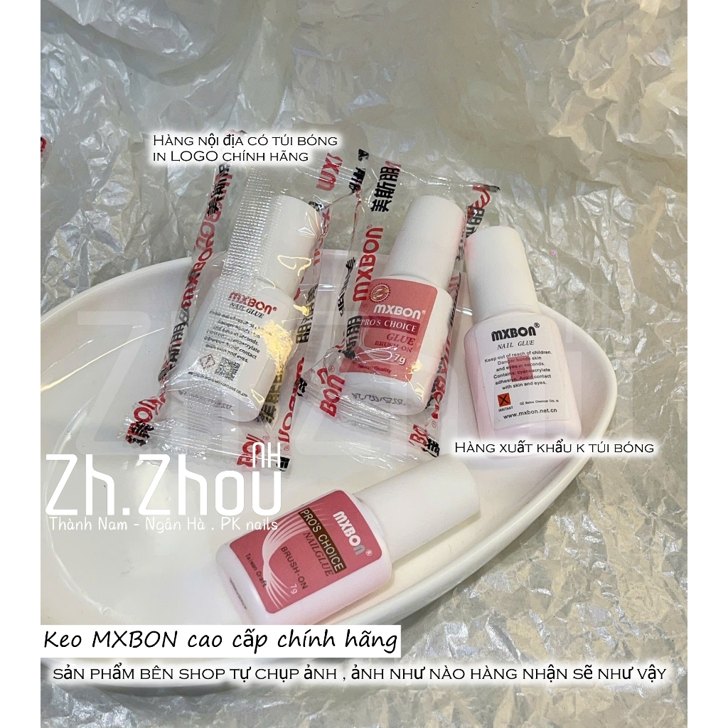 keo mxbon dán móng, keo mxbon hồng, mxbon xanh nhanh khô