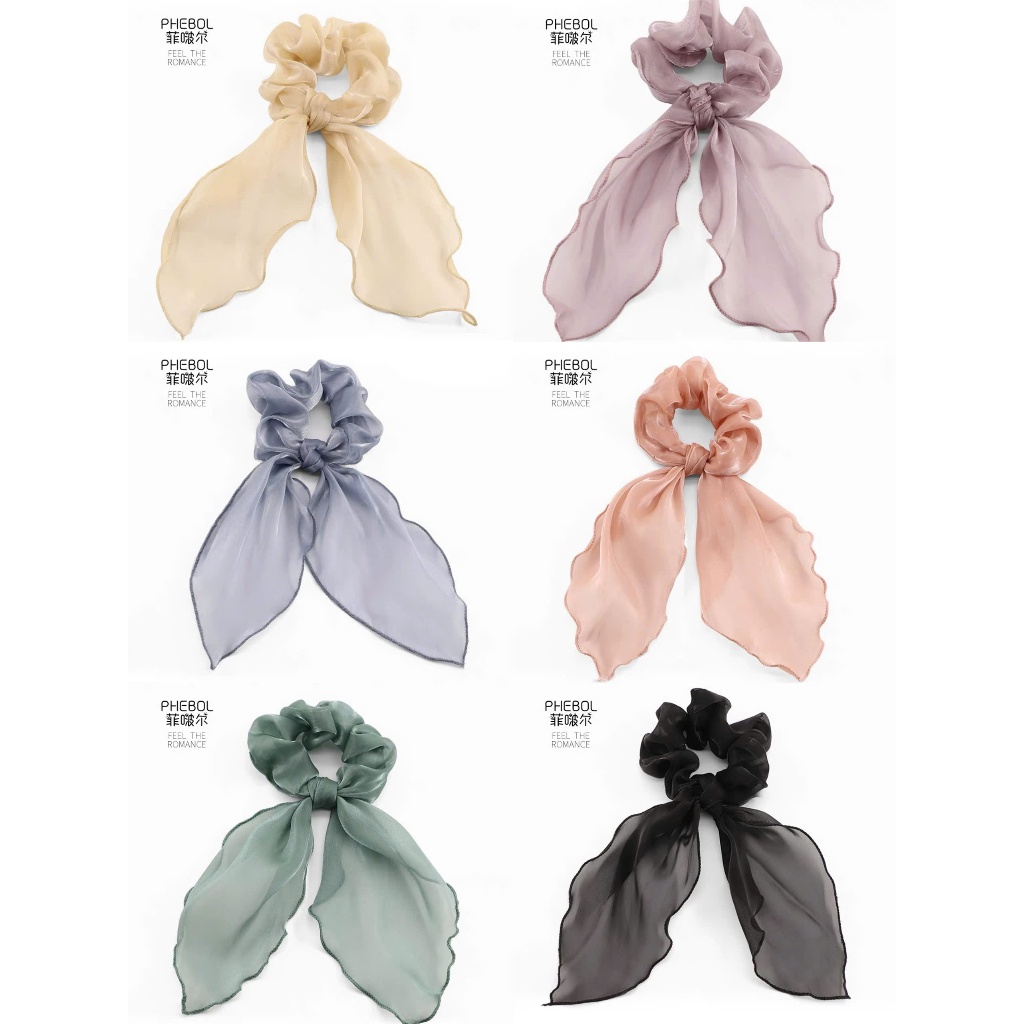 Dây Cột Tóc Ruy Băng Dài Bằng Satin Thắt Nơ Phong Cách Hàn Quốc Ngọt Ngào Cho Nữ