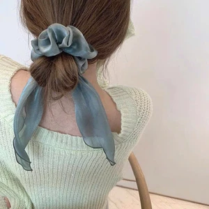 Dây Cột Tóc Ruy Băng Dài Bằng Satin Thắt Nơ Phong Cách Hàn Quốc Ngọt Ngào Cho Nữ