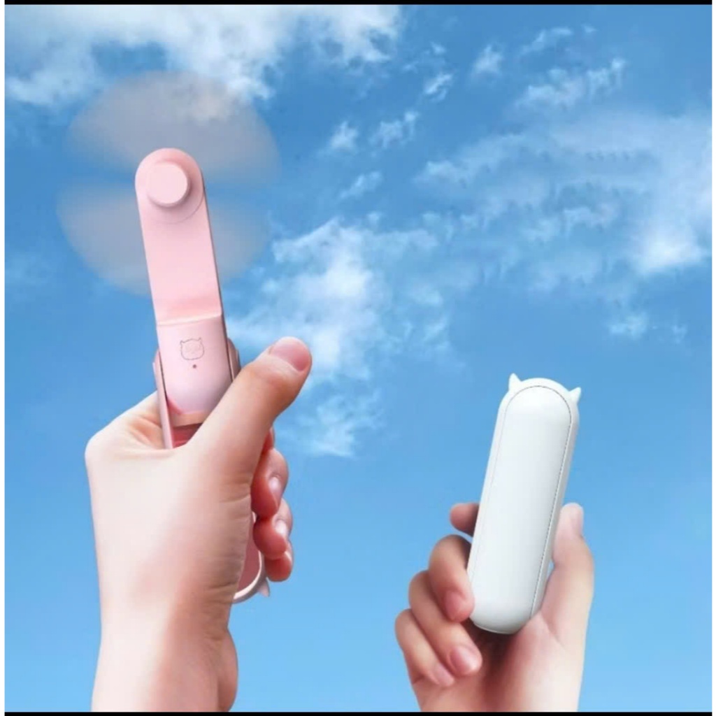 Quạt Mini Cầm Tay 2000mAh Đa Chức Năng Có Thể Gập Gọn Tích Hợp Sạc Dự Phòng, Gió Yên Tĩnh