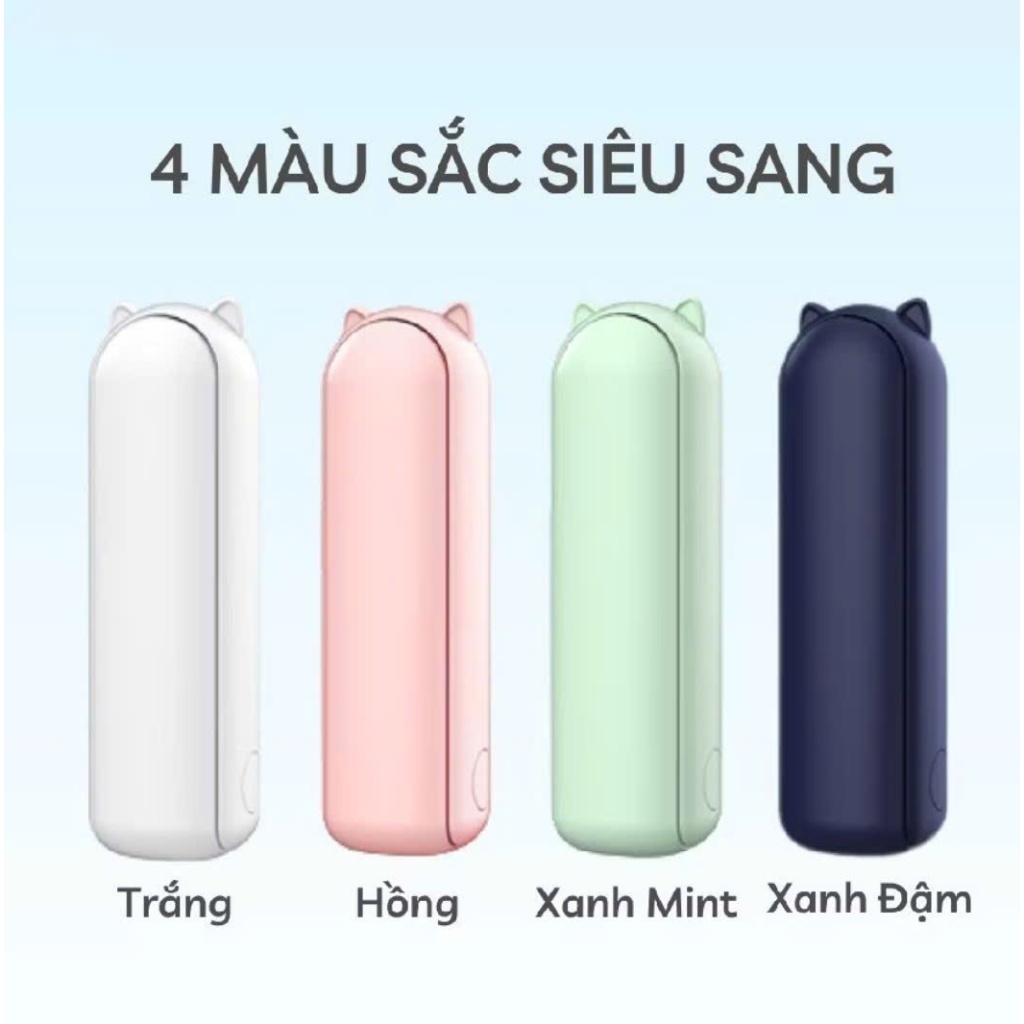 Quạt Mini Cầm Tay 2000mAh Đa Chức Năng Có Thể Gập Gọn Tích Hợp Sạc Dự Phòng, Gió Yên Tĩnh