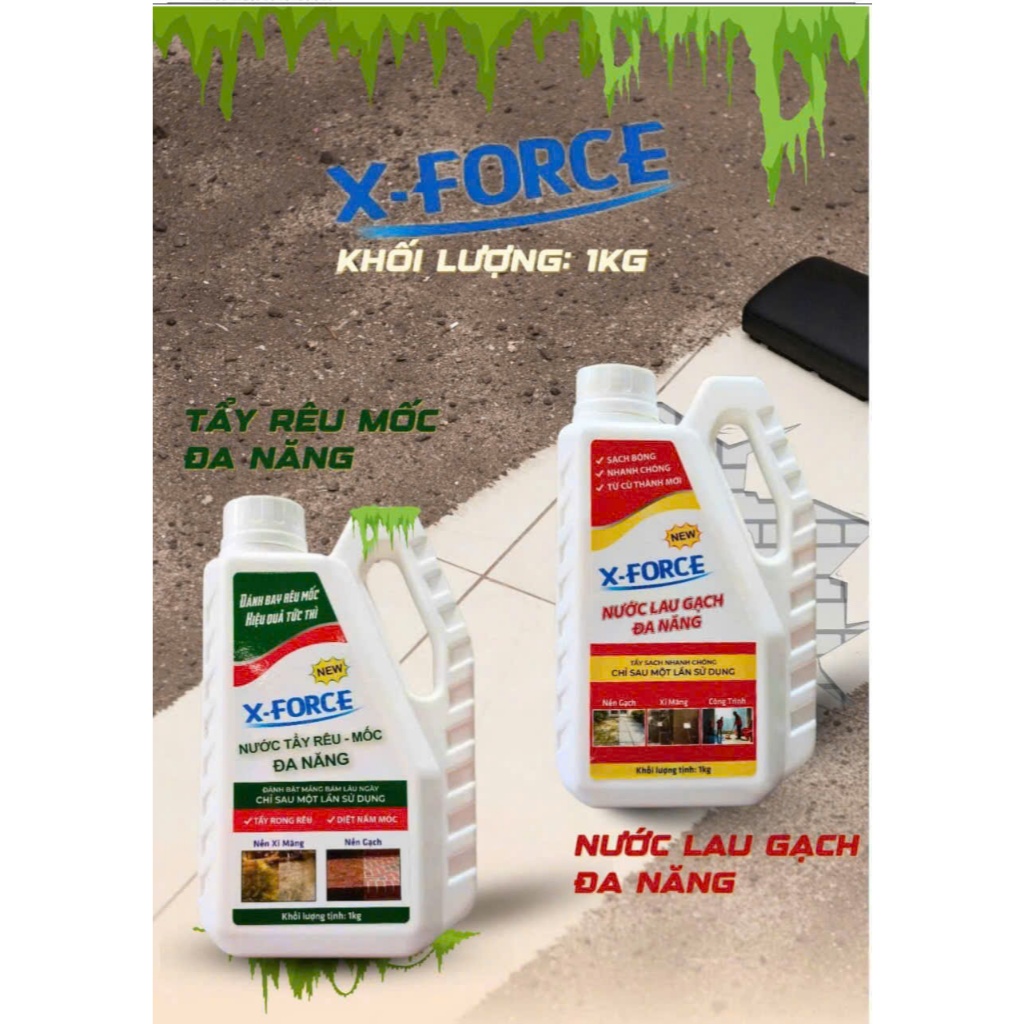 NƯỚC TẨY GẠCH, RONG RÊU ĐA NĂNG X-FORCE SIÊU MẠNH, SẠCH NHANH 1KG ...