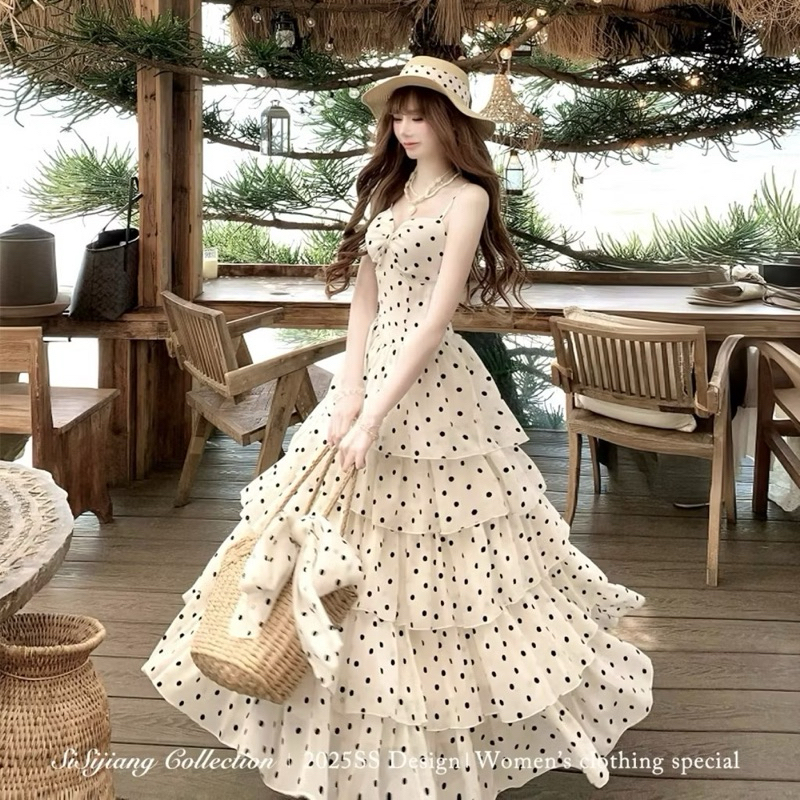Đầm Voan Nhiều Tầng Xoè Maxi Hai Dây Nữ Tính Thanh Lịch – Đầm Dạo Phố, Đi Biển, Du Lịch, Hẹn Hò Cao Cấp