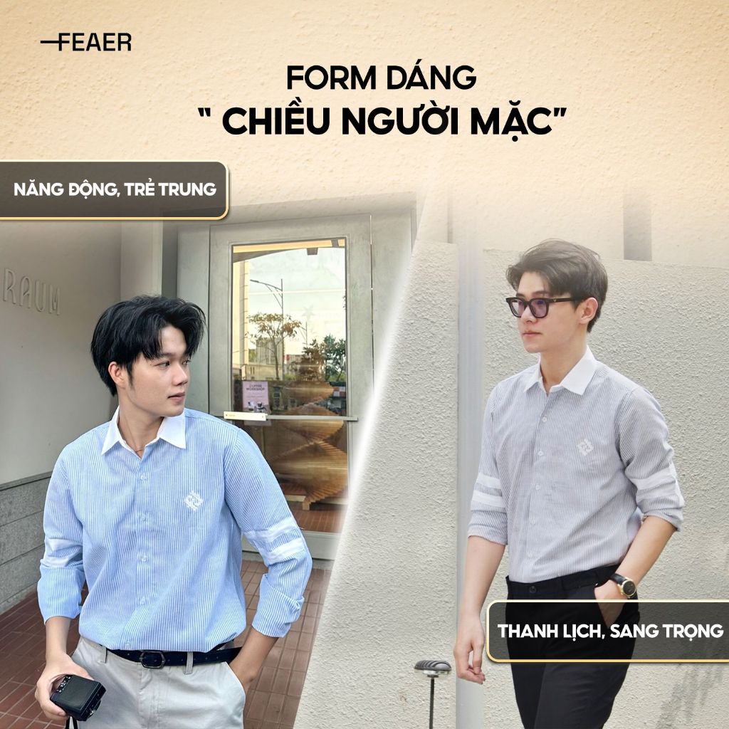 Áo sơ mi tay dài BOISE chất liệu Oxford Line, trẻ trung, thanh lịch - FEAER