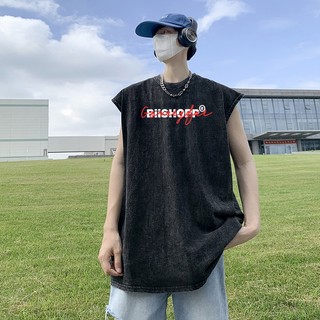 LOCAL BRAND Áo Tantop Bii Shop Wash Phong Cách Unisex Form Rộng - Áo Ba Lỗ Sát lách wash đen Ullzang tay lỡ nam nữ CShop