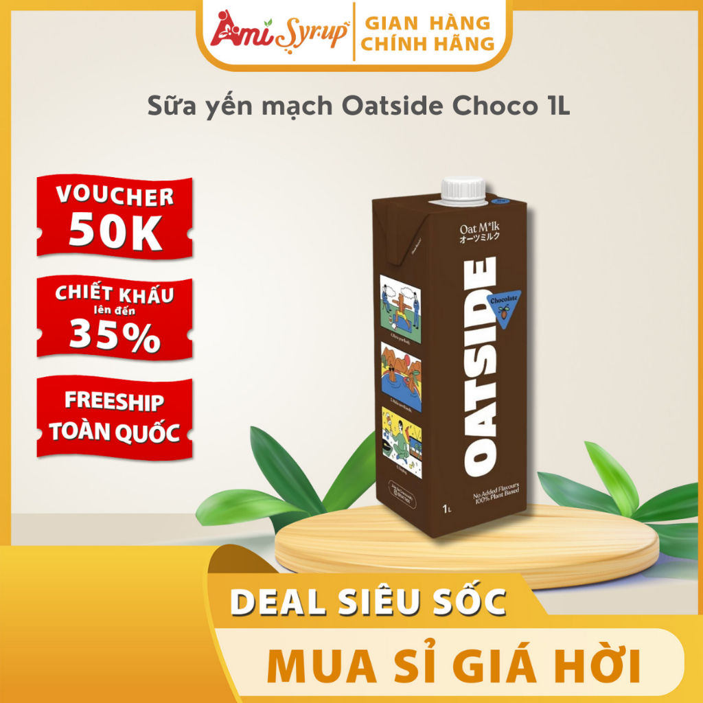 Sữa yến mạch OATSIDE Chocolate Oat Milk hộp 1L thơm ngon bổ dưỡng
